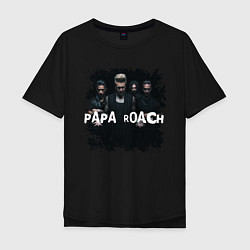 Футболка оверсайз мужская Papa roach, цвет: черный