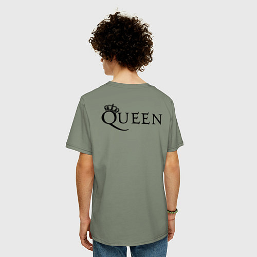 Мужская футболка оверсайз Queen двусторонняя / Авокадо – фото 4