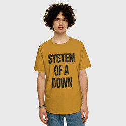 Футболка оверсайз мужская System of a down, цвет: горчичный — фото 2