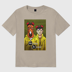 Футболка оверсайз мужская BoJack Horseman, цвет: миндальный