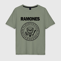 Футболка оверсайз мужская RAMONES, цвет: авокадо