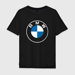 Футболка оверсайз мужская BMW LOGO 2020, цвет: черный