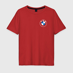 Футболка оверсайз мужская BMW LOGO 2020, цвет: красный