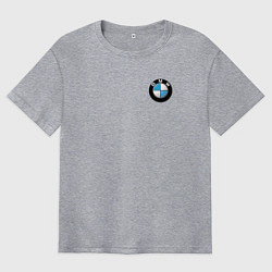 Футболка оверсайз мужская BMW, цвет: меланж
