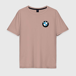 Футболка оверсайз мужская BMW, цвет: пыльно-розовый