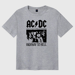 Футболка оверсайз мужская ACDC highway to hell, цвет: меланж