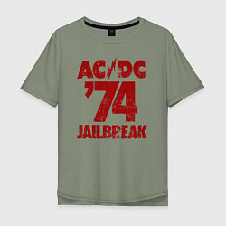 Футболка оверсайз мужская ACDC 74 jailbreak, цвет: авокадо
