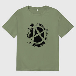 Футболка оверсайз мужская АНАРХИЯ, цвет: авокадо