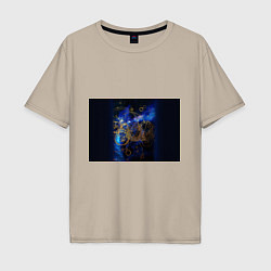 Футболка оверсайз мужская Space Geometry, цвет: миндальный