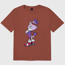Футболка оверсайз мужская SONIC Кошка Блейз, цвет: кирпичный