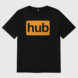 Футболка оверсайз мужская Hub, цвет: черный