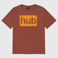 Футболка оверсайз мужская Hub, цвет: кирпичный