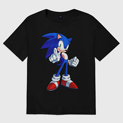 Футболка оверсайз мужская SONIC, цвет: черный