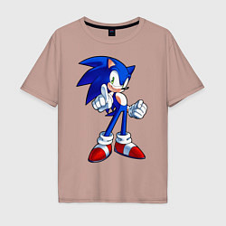 Футболка оверсайз мужская SONIC, цвет: пыльно-розовый