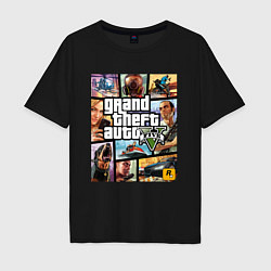 Футболка оверсайз мужская GTA5, цвет: черный