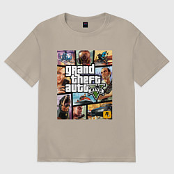 Футболка оверсайз мужская GTA5, цвет: миндальный