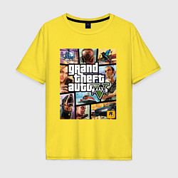 Футболка оверсайз мужская GTA5, цвет: желтый