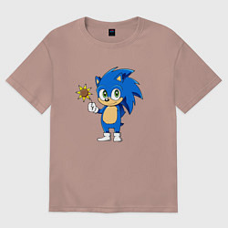 Футболка оверсайз мужская Baby Sonic, цвет: пыльно-розовый