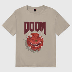 Футболка оверсайз мужская DOOM, цвет: миндальный