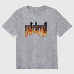 Футболка оверсайз мужская IDDQD DOOM, цвет: меланж