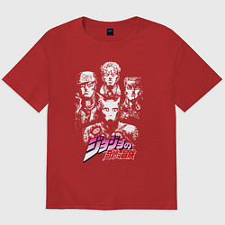 Футболка оверсайз мужская JOJOS BIZARRE ADVENTURE, цвет: красный