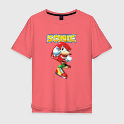 Футболка оверсайз мужская Sonic, цвет: коралловый