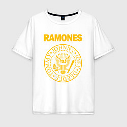 Футболка оверсайз мужская RAMONES, цвет: белый