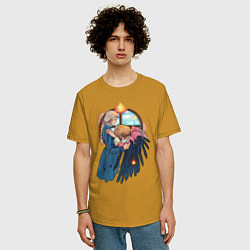 Футболка оверсайз мужская Хаул и Софи, цвет: горчичный — фото 2