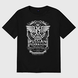 Футболка оверсайз мужская Russian Federation, цвет: черный