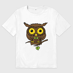 Футболка оверсайз мужская Филин, цвет: белый