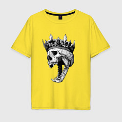 Футболка оверсайз мужская Fangs - skull and crown, цвет: желтый