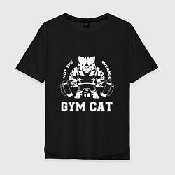 Футболка оверсайз мужская GYM Cat, цвет: черный