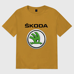 Футболка оверсайз мужская SKODA, цвет: горчичный