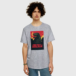 Футболка оверсайз мужская Godzilla, цвет: меланж — фото 2