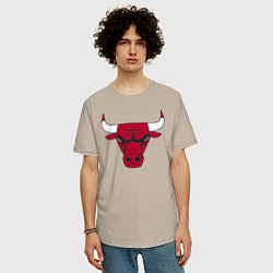 Футболка оверсайз мужская Chicago Bulls, цвет: миндальный — фото 2
