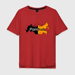 Футболка оверсайз мужская Logo PornHub, цвет: красный