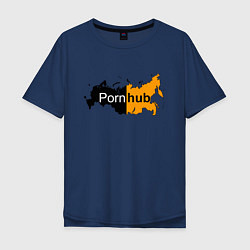 Футболка оверсайз мужская Logo PornHub, цвет: тёмно-синий