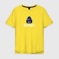 Футболка оверсайз мужская Crew Dragon NASA, цвет: желтый