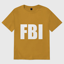 Футболка оверсайз мужская FBI, цвет: горчичный