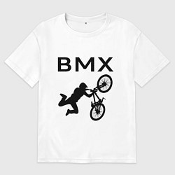 Футболка оверсайз мужская Велоспорт BMX Z, цвет: белый