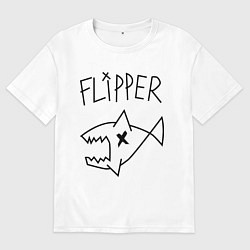 Футболка оверсайз мужская Nirvana Flipper, цвет: белый