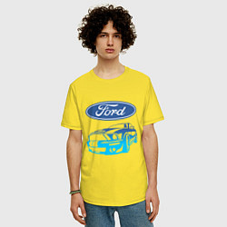 Футболка оверсайз мужская Ford Z, цвет: желтый — фото 2