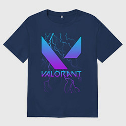 Футболка оверсайз мужская VALORANT, цвет: тёмно-синий