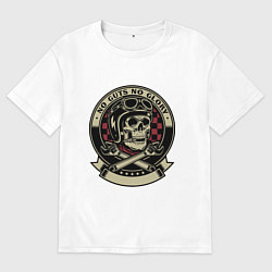 Футболка оверсайз мужская No guts no glory, цвет: белый