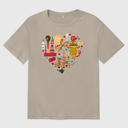 Футболка оверсайз мужская LOVE RUSSIA, цвет: миндальный