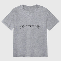 Футболка оверсайз мужская Одуванчик скрипичный ключ ноты, цвет: меланж