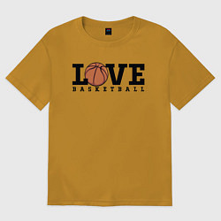 Футболка оверсайз мужская Love Basketball, цвет: горчичный