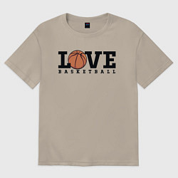 Футболка оверсайз мужская Love Basketball, цвет: миндальный