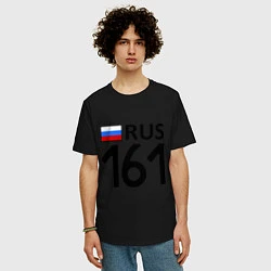 Футболка оверсайз мужская RUS 161, цвет: черный — фото 2