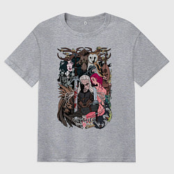 Футболка оверсайз мужская The Witcher wild hunt, цвет: меланж